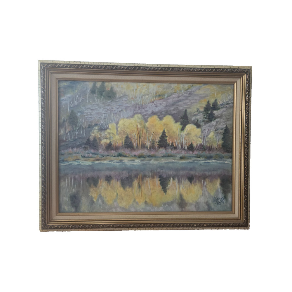 Laye Bustos "1991" Original Oil Painting on Canvas Landscape 28" x 22"